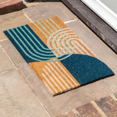 Navy Arch Coir Doormat