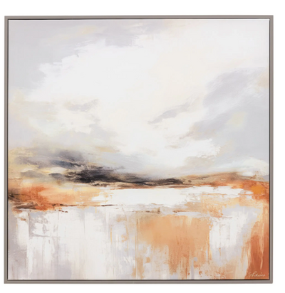 Warm Horizon Framed Canvas  Orange