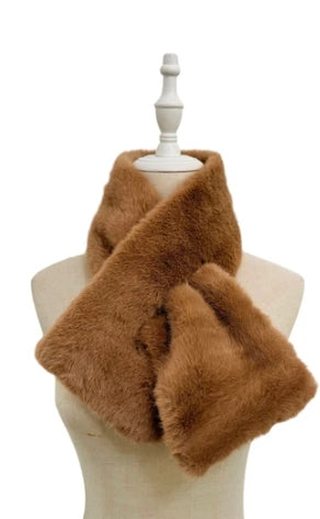 Camel Push through Scarf Faux Fur