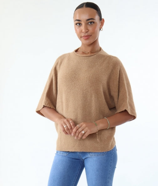 Baby Alpaca Drop Shoulder Jumper Camel