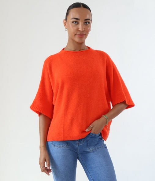 Baby Alpaca Drop Shoulder Jumper Orange