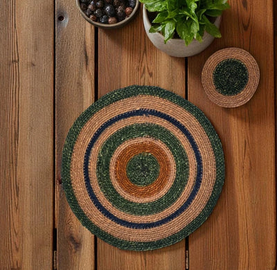Seagrass Placemat - Olive / Old Rose