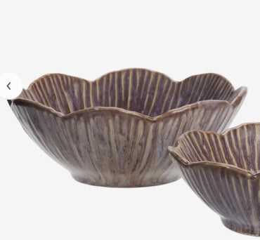 Stoneware bowls Purple Brown Large