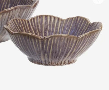 Stoneware bowls Purple Brown Small