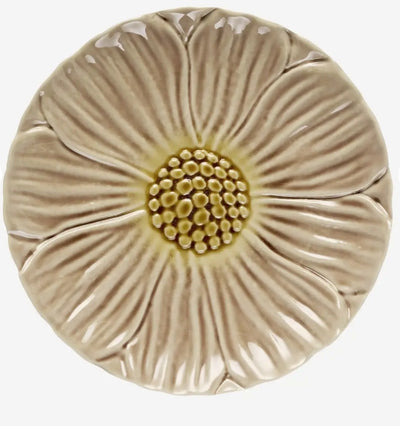Stoneware flower plate Rose