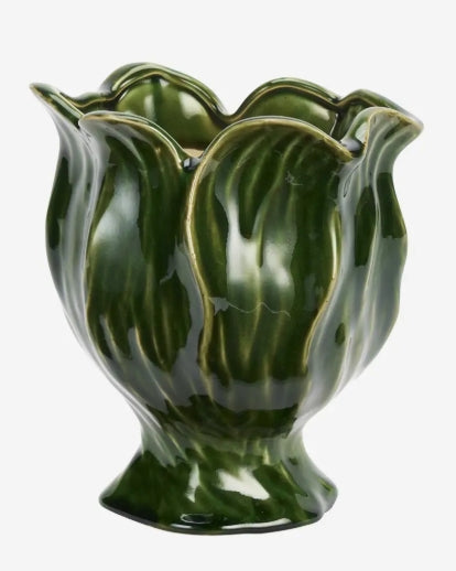 Stoneware flowerpot Green Small