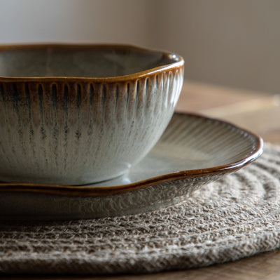 Organic Ridged Bowl Stone Set of 4