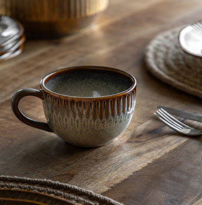 Organic Ridged Mug Stone