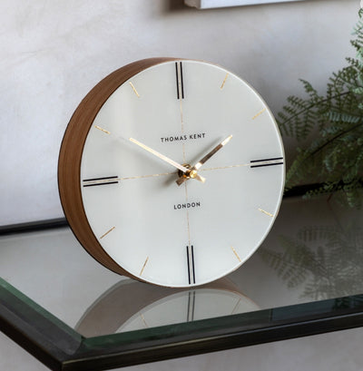 Greenwich Mantel Clock Oak Stripe Small
