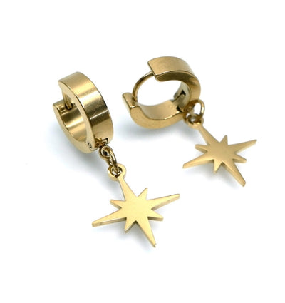 Star 18K Gold Plated Stainless Steel Earrings
