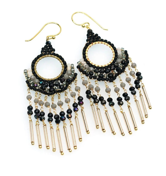 Handcrafted Gemstone – 18K Gold-Plated Earrings Moonstone Crystals