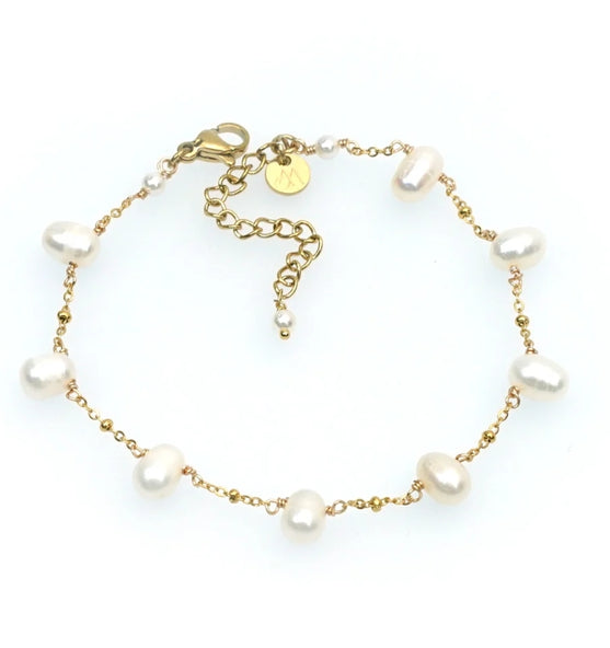 Handcrafted Gemstone Bracelet with 18K Gold Plating