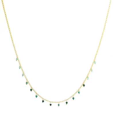 Handcrafted Gemstone Necklace with 18K Gold Plating Green Onyx, Turquoise