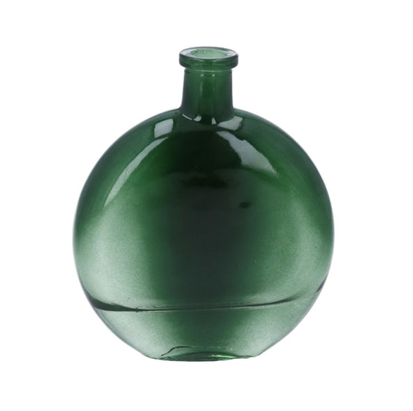Glass Vase 14.5cm - Emerald Green Disc Bud