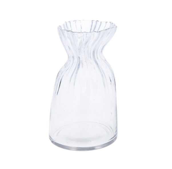 Glass Vase 20.5cm - Clear Scrunch