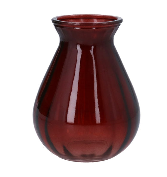 Glass Vase 15cm - Burgundy Posy