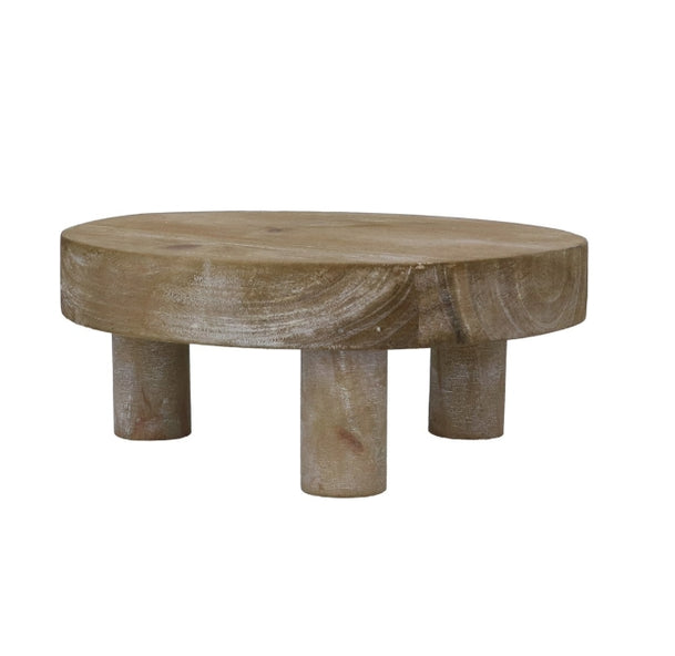 Wood Decoration 19cm - Natural Round Riser