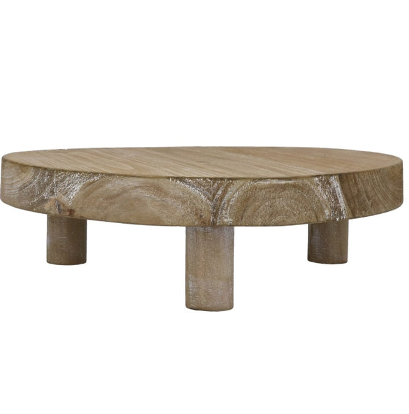 Wood Decoration 27cm - Natural Round Riser