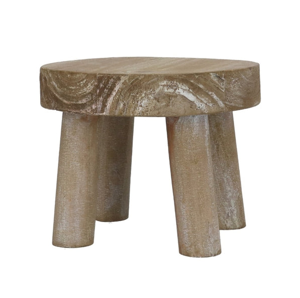Wood Decoration 15.5cm - Natural Round High Riser