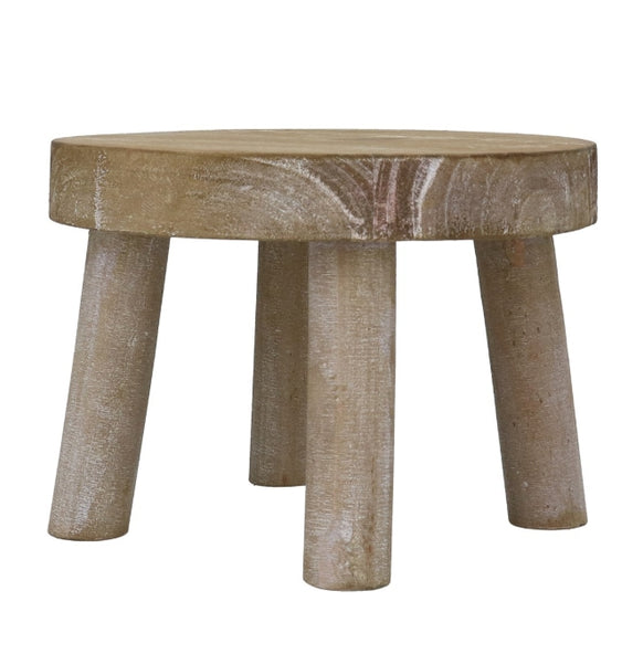 Wood Decoration 20.5cm - Natural Round High Riser