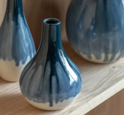 Orro Blue Organic Fade Ceramic Vase Small