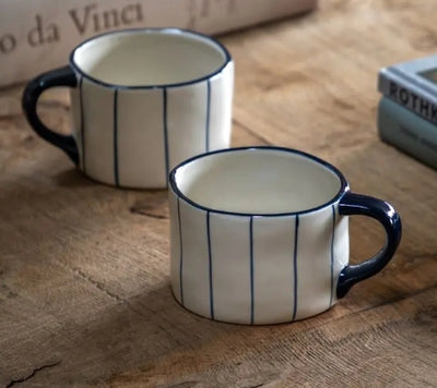 Organic Stripe Mug Blue