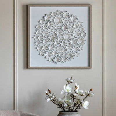 Unfurling Petals Framed Art 680x30x680mm