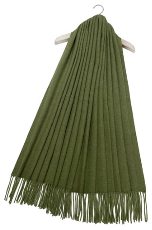 Army Green Plain Wool Blanket Scarf