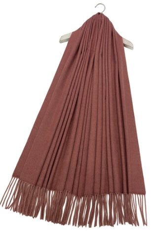 Mauve Plain Wool Blanket Scarf