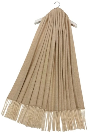 Beige Wool Blanket Scarf