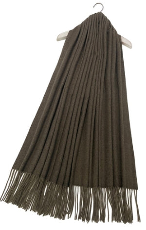 Dark Brown Wool Blanket Scarf