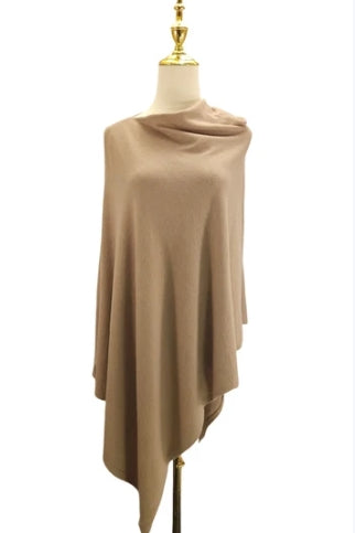 Taupe Wool Poncho