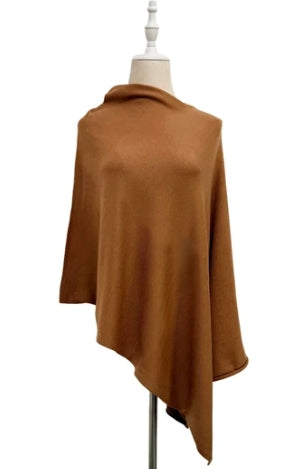 Coffee Wool Poncho