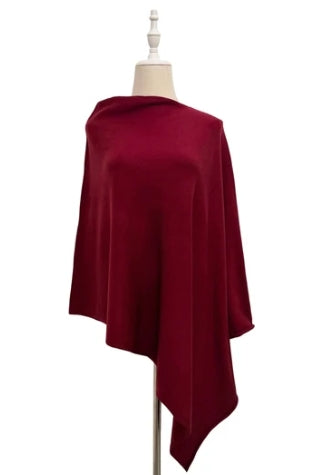 Burgundy Wool Poncho