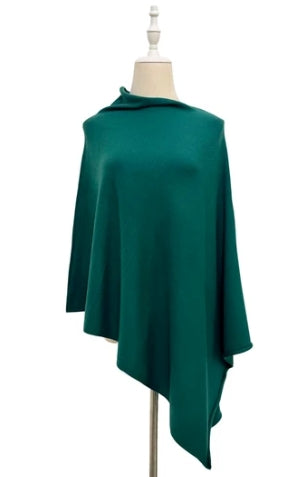 Dark Green Wool Poncho