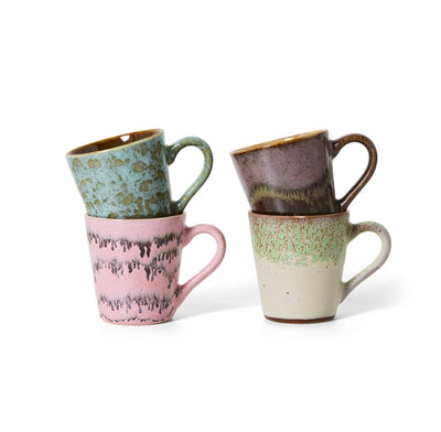 Brutalism Espresso mugs 70s ceramics set of 4