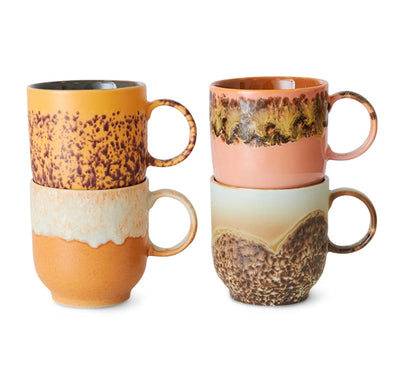 Cape Café mugs 70s ceramics set of 4