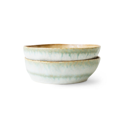 Petal Pasta Bowls 70s ceramics Set of 2