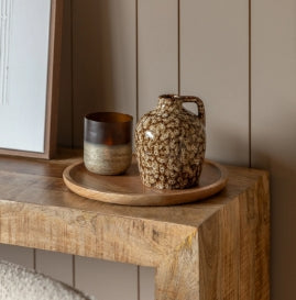 Mikka Ceramic Reactive Glaze Bottle Vase Brown