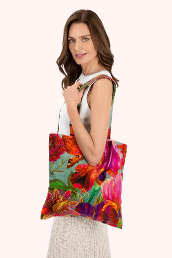 Winter Iris in ice Velvet Tote Bag