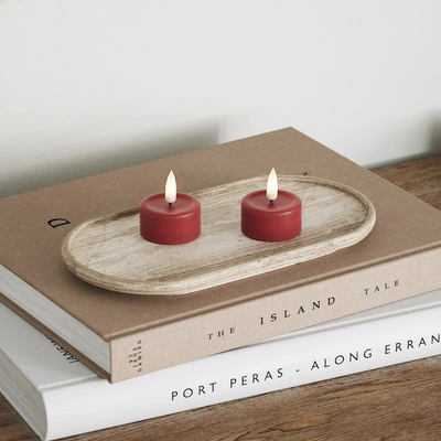 LED Tealight candle 2 pcs. Bordeaux