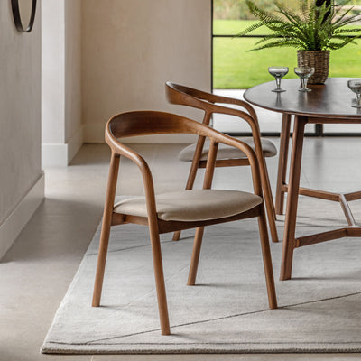 Maddington Walnut Upholstered Dining Chair Set of 2