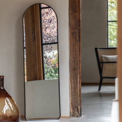 Hollywell Arch Leaner Mirror Black