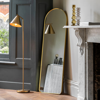 Hollywell Arch Leaner Mirror Gold