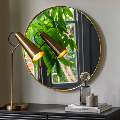 Hollywell Round Large Mirror Gold