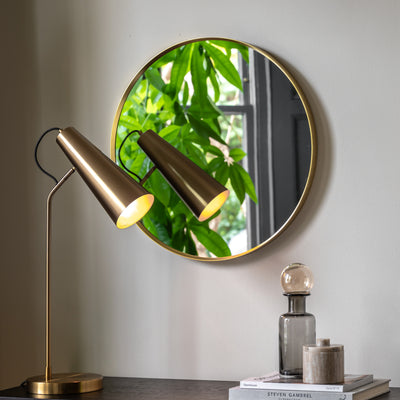 Hollywell Round Small Mirror Gold