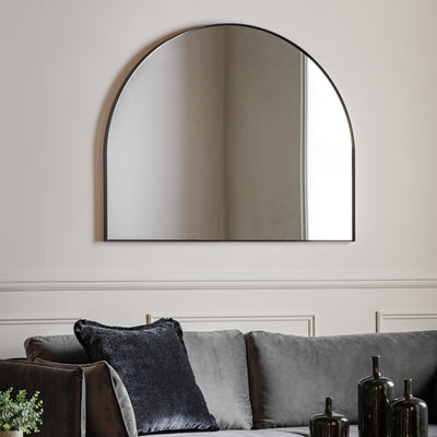 Hollywell Overmantle Mirror Black