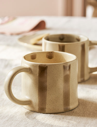 Woolstone Striped Mug Truffle