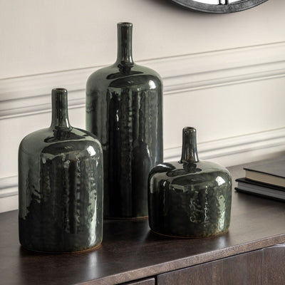 Vorogay Green Vases Set of 3