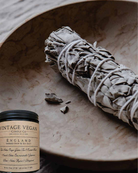 England Sea Salt and Smoked Sage Soy Wax Candle 180ml